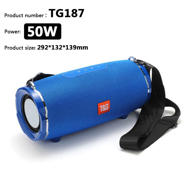 50W High Power TG187 Bluetooth Speaker Waterproof Portable Column For PC Computer Speakers Subwoofer