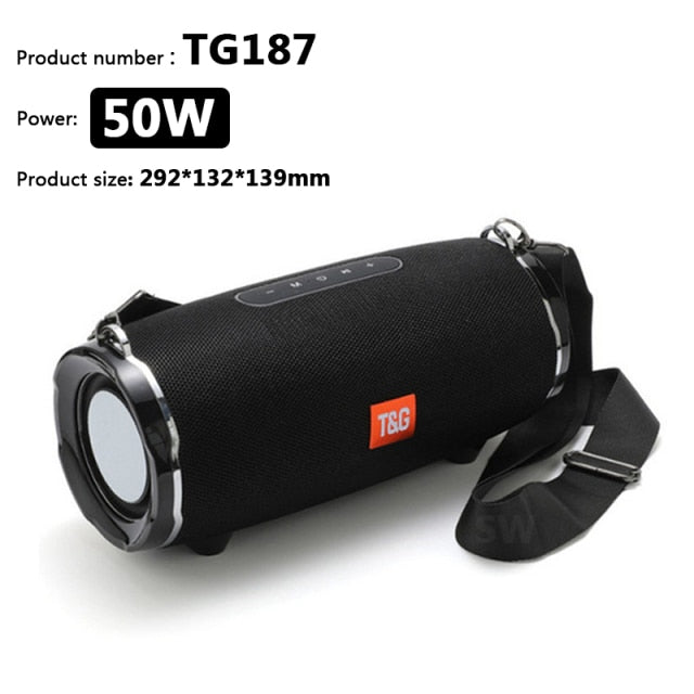 50W High Power TG187 Bluetooth Speaker Waterproof Portable Column For PC Computer Speakers Subwoofer